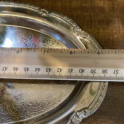 Small Silver Finish Oval Serving Tray Vintage Appetizer  Plate! Small Flaw On Ba • $15