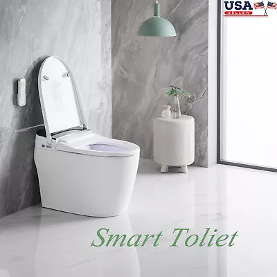 Modern Smart Toilet One-Piece Elongated Toilet With Bidet And Soft Closing Seat • $532.78