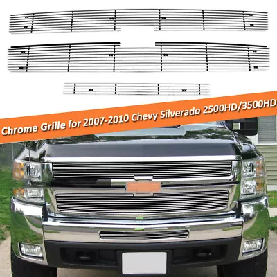 Fits 2007-2010 Chevy Silverado 2500HD/3500HD Chrome Upper Bumper Billet Grille • $109.99