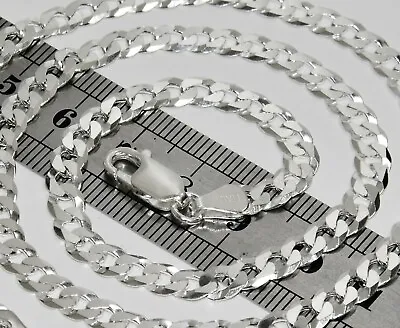 Sterling Silver CURB Chain 5MM 16 18 20 22 24 26 30 Inch - Solid 925 Silver • £38.95