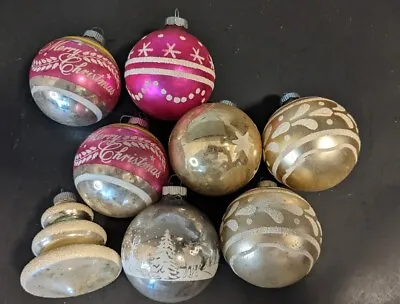 Vtg 6pc Shiny Brite Mercury Glass Christmas  Ornaments • $19.99