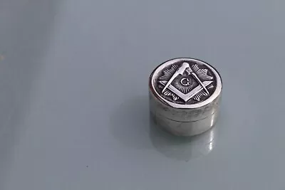 £39.95 • Buy Freemasons Masonic Sterling Silver Pill Box Stamped 925 G To Base-Lovely Quality