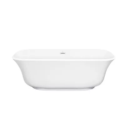 67 X31.5  Soaking Bathtub Acrylic Alcove Freestanding Center Drain White • $785.99