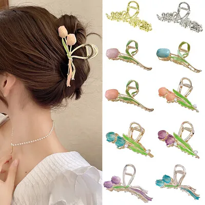 Elegant Tulip Metal Hair Clip Hairpin Shark Women Barrettes Hair Claw Hair Clamp • £5.09