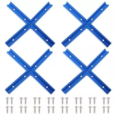 16PCS 4 Sets Blue T Track Intersection Kit Aluminum Double-Cut Profile Universal • $32.99