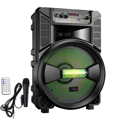 8  2000W Portable Bluetooth Party Speaker Sound System Sub Woofer DJ Remote FM • $37.59