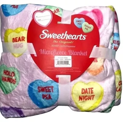 New Sweetheart Valentine  Heart Candy Design Microfleece Banket Light Pink 50x60 • $39.99