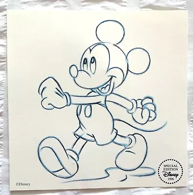 Vintage 1996 Disney Special Edition Animated Mickey Mouse Drawing With Envelope • $4