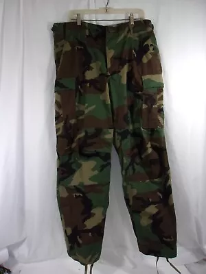 Vintage 70's US Military Camouflage Large Reg Woodland Cargo M65 Trouser 36X30 • $57.50