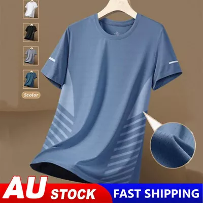 Mens Quick Dry T Shirts Athletic Running Workout Shirts Short Sleeve Tee Tops • $18.45