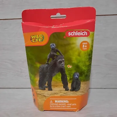 Schleich Gorilla Family Wild Life 3 Piece Collectable Figure Set 42601 Brand New • £13.95