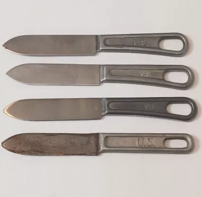 Vintage Set Of 4 US Mess Kit Knives WWI WW2 Korean And Unmarked  • $59.95