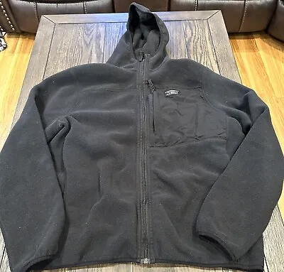 Mens L.L. Bean Black Fleece Hoodie Zipper Jacket Large • $29.99