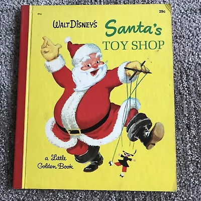 Christmas Vintage Children's Little Golden Book ~ Walt Disney's SANTA'S TOY SHOP • $5