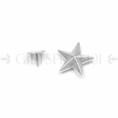 17mm 10x Silver Star Shaped No Sew Rivet Stud Rivet Leather Craft Rivet Screw-On • $6.75