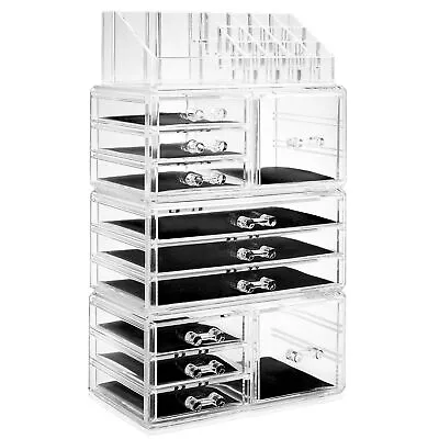 Large Acrylic Cosmetic Makeup Organizer Jewelry Drawer Storage Box Display Case • $33.99