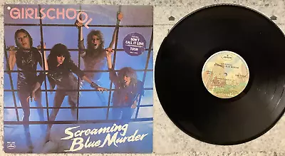 Girlschool – Screaming Blue Murder ; 1982 PROMO LP (VINYL IS EX) • $16