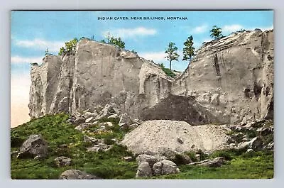 Billings MT-Montana Indian Caves Antique Vintage Souvenir Postcard • $7.99