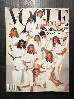 Vintage Vogue Magazine April 1992 100th Anniversary Special • $15