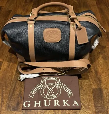 Ghurka Original Black And Brown Leather No 585 MINICAV Shoulder/Duffel Bag NEW • $400