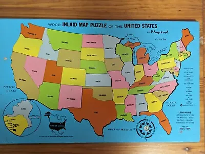 Vintage Wooden Puzzle Of United States • $60