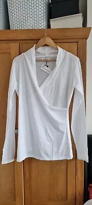 BNWT Velvet By Graham And Spencer Gauzy Whisper White Cotton Top XL 16 18 £95 • £22