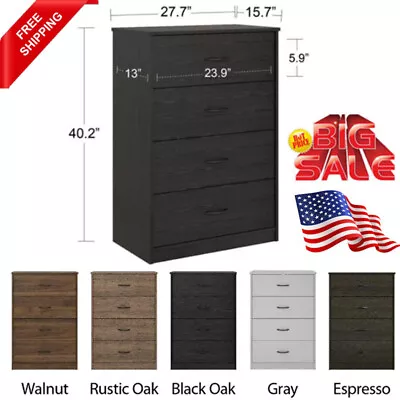 $86.36 • Buy Chest Of Drawers 4 Drawer Dresser Bedroom Storage Tower Organizer Unit Cabinet
