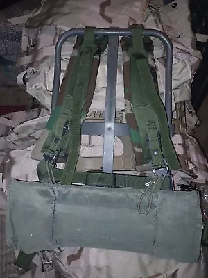 US Military LC-1 LC-2 Alice Pack Frame W/ Woodland Shoulder Straps & Kidney Belt • $40.99