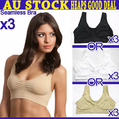 3x Shape Bra Of One Color Shape Wear Seamless Black White Beige Ahh So Comfy AD • $29.99