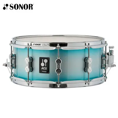 Sonor AQ2 Series 14  X 6  Chrome Plated Aqua Silverburst Snare Drum • $259