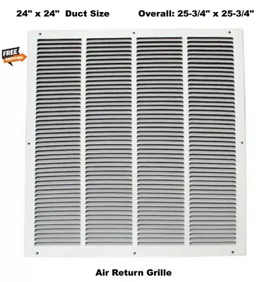 Air Return Louvered Grille  24  X 24  Duct Size  Wall Ceiling White Vent Cover • $33.85