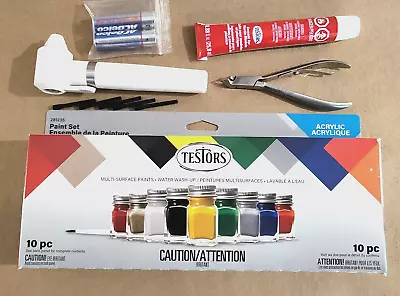 BIG Acrylic Modelers Kit - TESTORS Paint + Glue + Nippers + Mixer - SET #281235 • $33