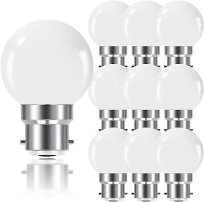 LED Globe Bulb B22 Bayonet Milky G45 Cold White Color 2W PC Bulbs Mini Golf Ball • £3.35