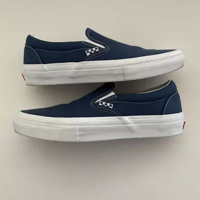 Vans Slip On PopCush Blue Canvas Skateboarding Shoes Men Size 9.5 • $40