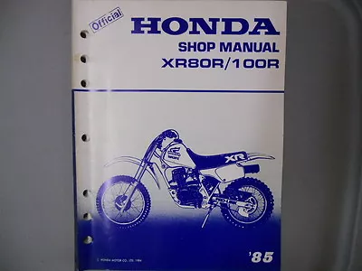 Honda Factory Service Repair Shop Manual 1985 XR80R XR100R • $29.41