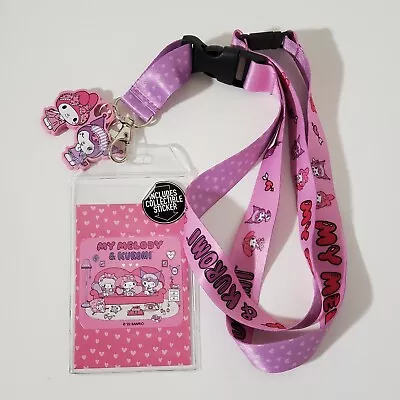 Sanrio Hello Kitty My Melody & Kuromi Slumber Party Lanyard Pink Purple Kawaii • $7.98