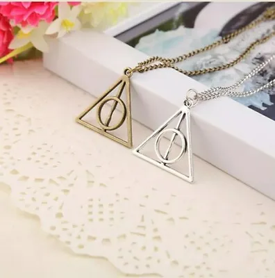 Harry Potter Movie Necklace Deathly Hallows Silver Gold Color Gift Pendant USA • $9.99