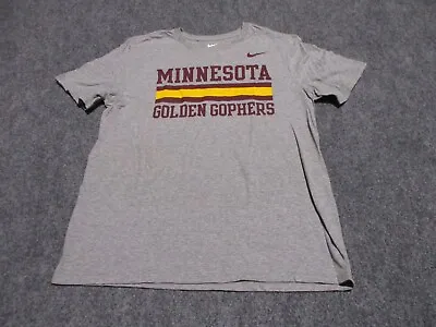 Minnesota Gophers Shirt Men's Large Gray Nike Athletic Cut Cotton Blend Swoosh • $18.88