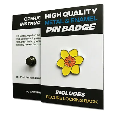 Yellow Daffodil High Quality Metal & Enamel Pin Badge With Secure Locking Back • £4.25