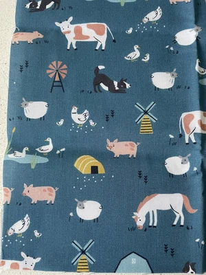 £0.99 • Buy NEW Beautiful Farmyard Animals Pattern Cotton Fabric Square