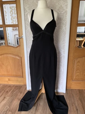 £25 • Buy VINTAGE After Six Ronald Joyce EVENING DRESS PROM Black Long Pencil Style SEXY