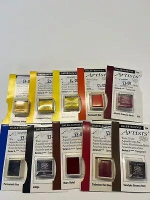 Daler Rowney Artists Watercolour 1/2 Pans (Set 10) • £20