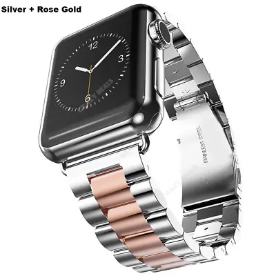 $16.53 • Buy Stainless Steel Link Bracelet Strap Watch Band For Apple Watch IWatch 1 2 3