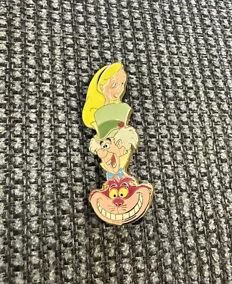 Disney Pin Trading Alice In Wonderland LE 500Mad Hatter Cheshire Cat Heads Totem • $34.99