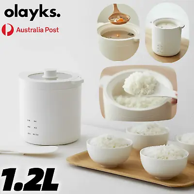 Olayks Electric Rice Cooker Mini Portable Small Cook Cooking Soup Steamer 1.2L • $91.99