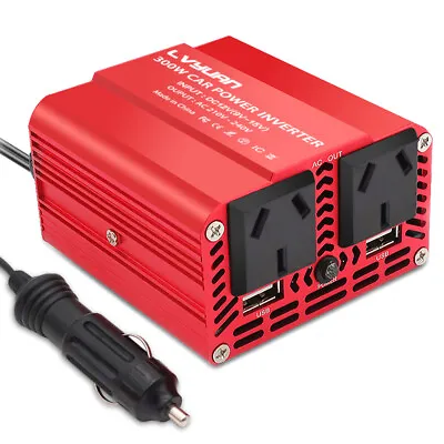 300W Power Inverter Car Converter Charger Adapter 12V To 240V 2USB 2AC Travel • $32.89