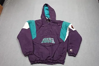 Vintage Mighty Ducks Jacket Mens Small Purple Blue NHL Anaheim Ducks Starter • $199.97