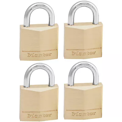 Master Lock 130EURQNOP Solid Brass 30mm Padlock 4-Pin - Keyed Alike X 4 • £19.13