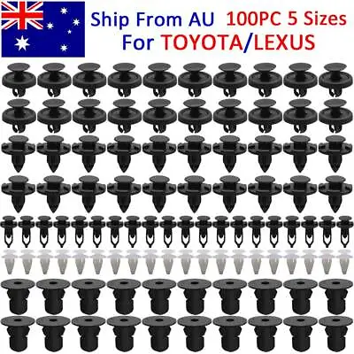 100x For TOYOTA HILUX Trim Body Clips Engine Cover Shroud Cowling Guard Fastener • $21.99