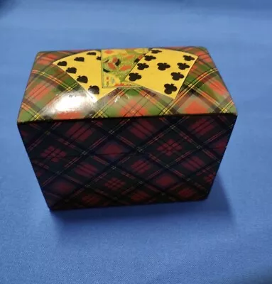 Antique Prince Tartan Ware Playing Card Box Mauchline Ware Tartanware Rare  • £260